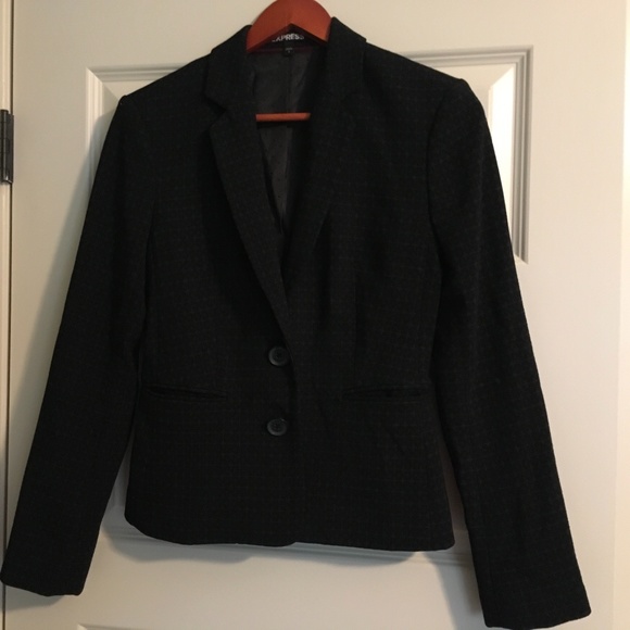 Express Size 4 Black patterned blazer - Picture 1 of 4